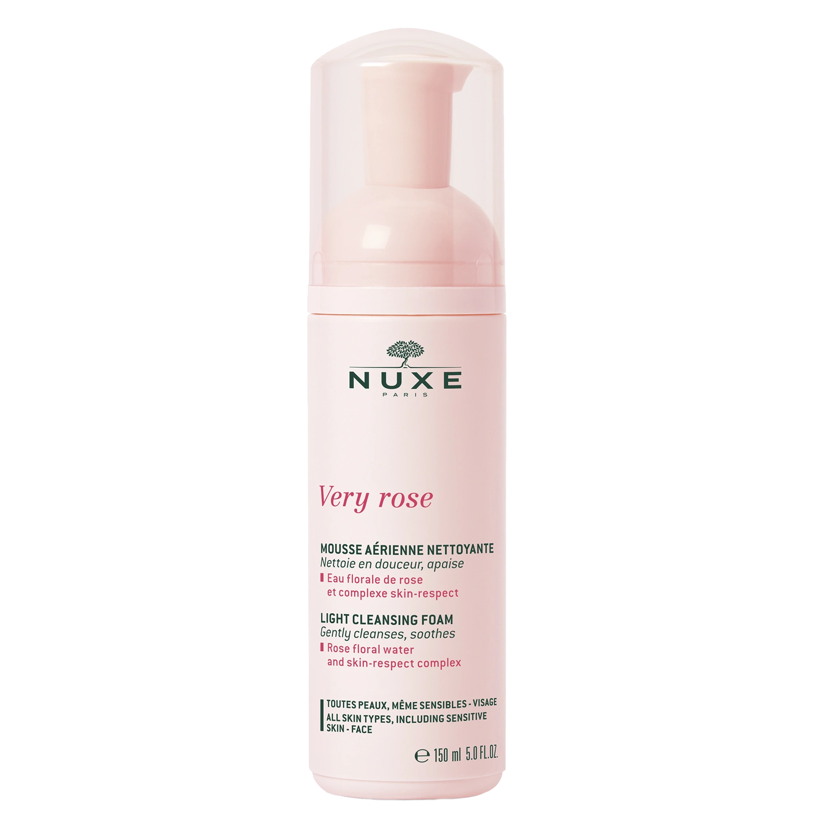 NUXE Very Rose Light Cleansing Foam për pastrim të butë të fytyrës dhe lëkurës