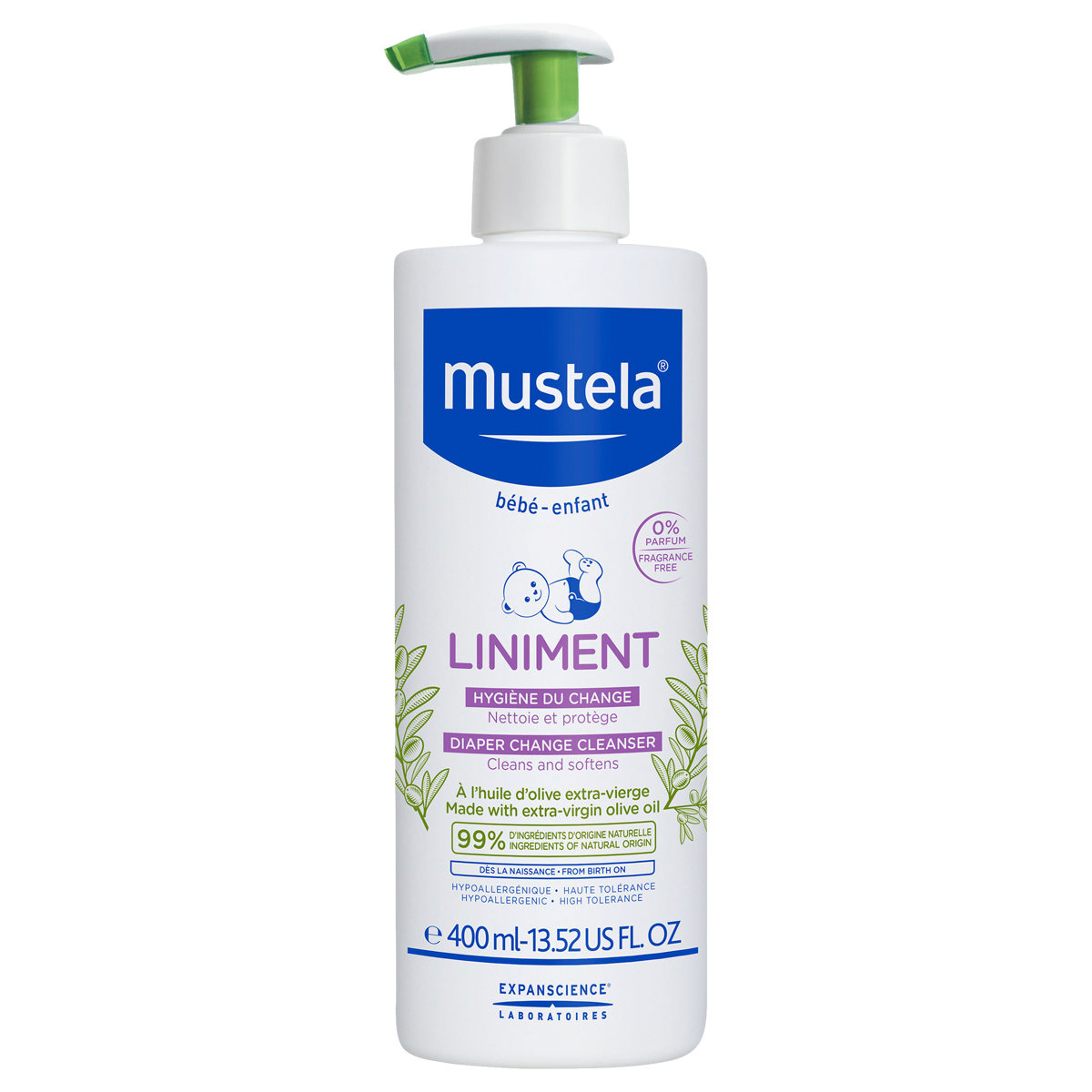 Mustela Liniment Diaper Change Cleanser për kujdes për zonën e pelenës dhe mbrojtje të barrierës së lëkurës