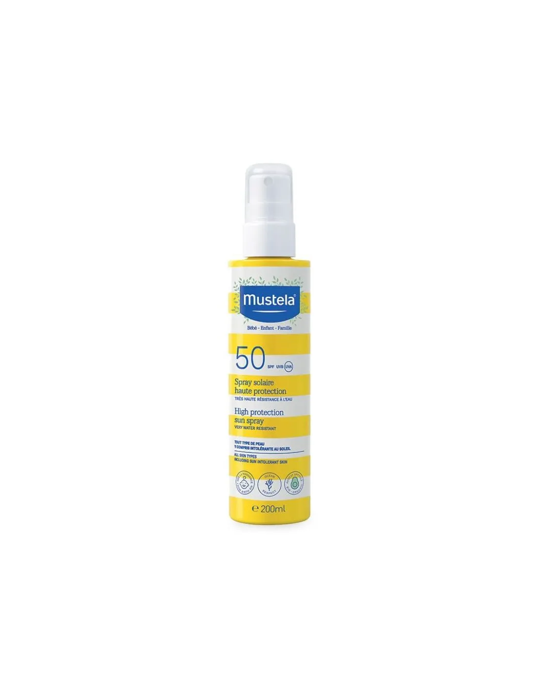 Mustela Sun Spray SPF 50+ për mbrojtje shumë të lartë nga dielli për bebe dhe fëmijë