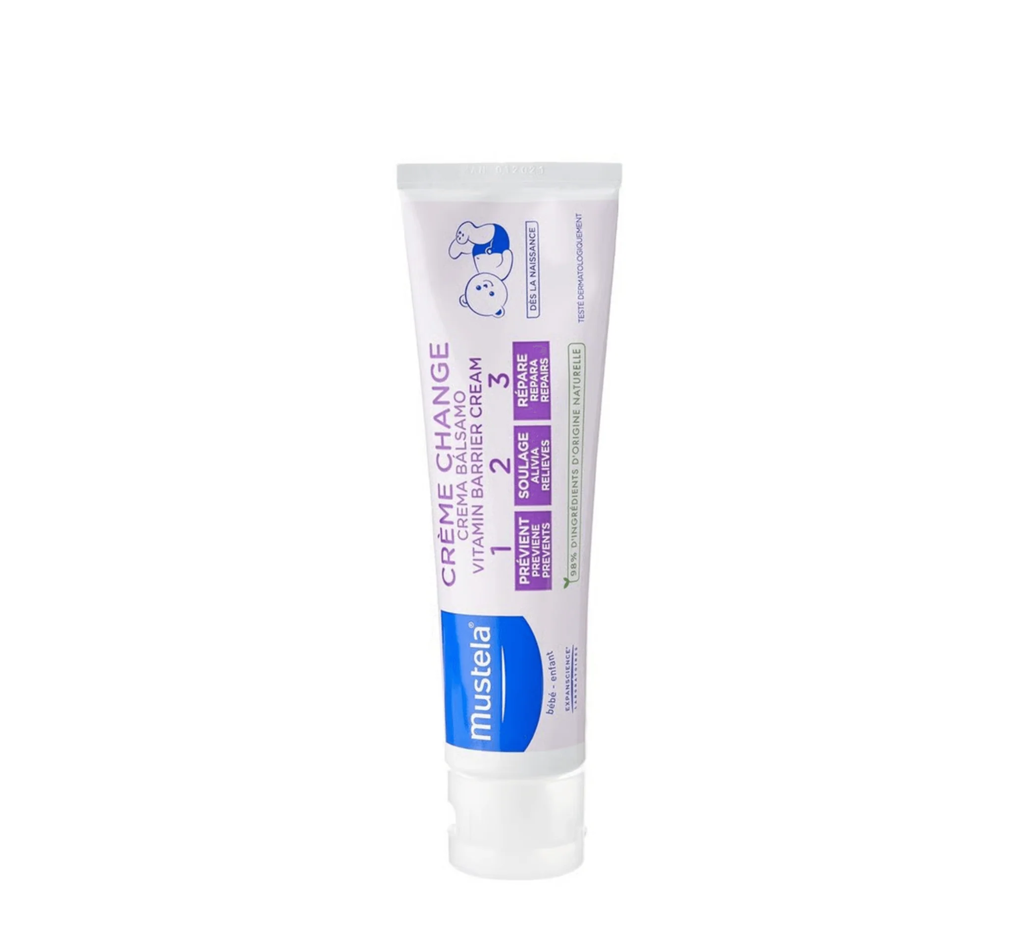 Mustela 1 2 3 Vitamin Barrier Cream për kujdes për zonën e pelenës dhe mbrojtje të barrierës së lëkurës