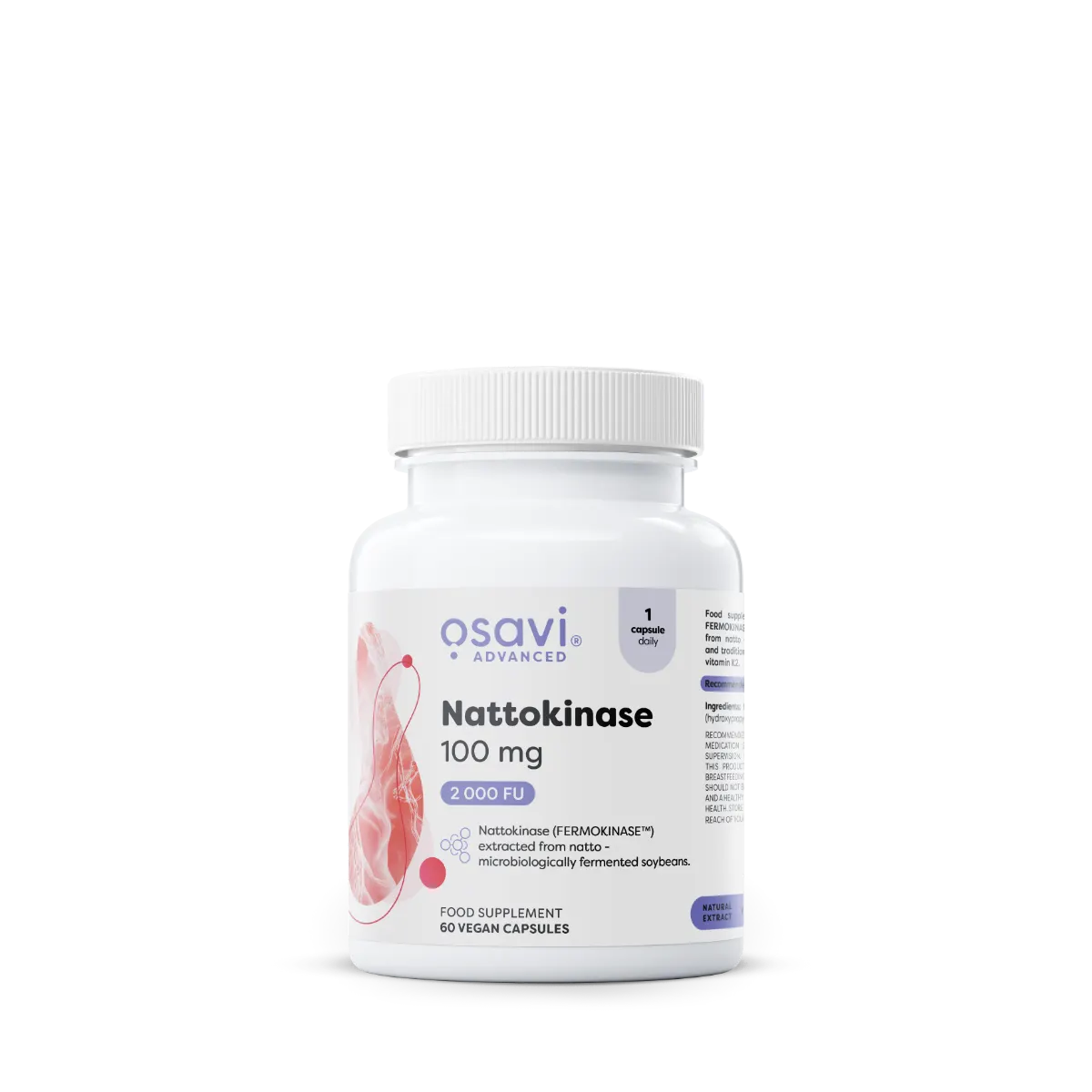 OSAVI Nattokinase 100 mg nga natto e fermentuar