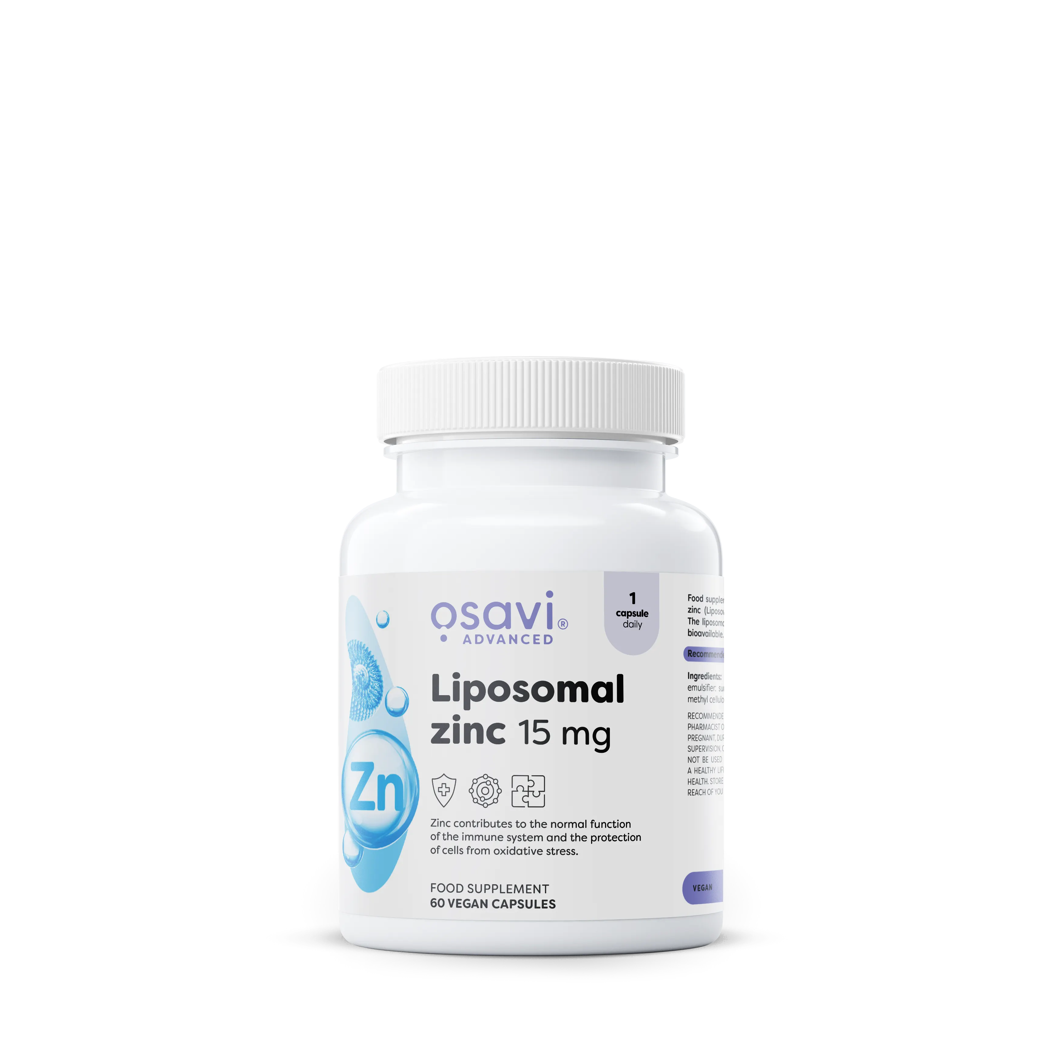 OSAVI Liposomal Zinc 15 mg për lëkurë flokë dhe thonj