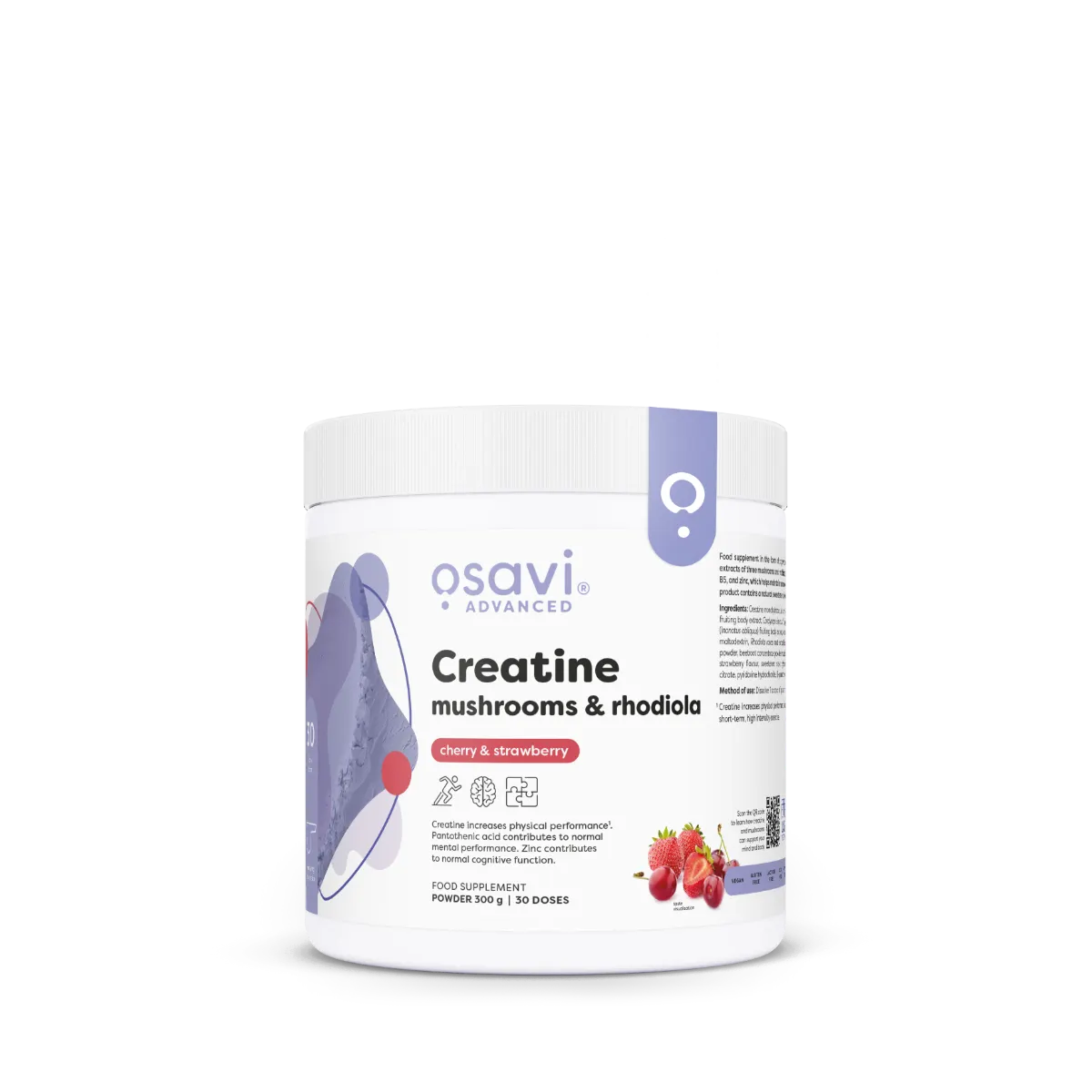 OSAVI Creatine Mushrooms & Rhodiola me Rhodiola rosea dhe zinc