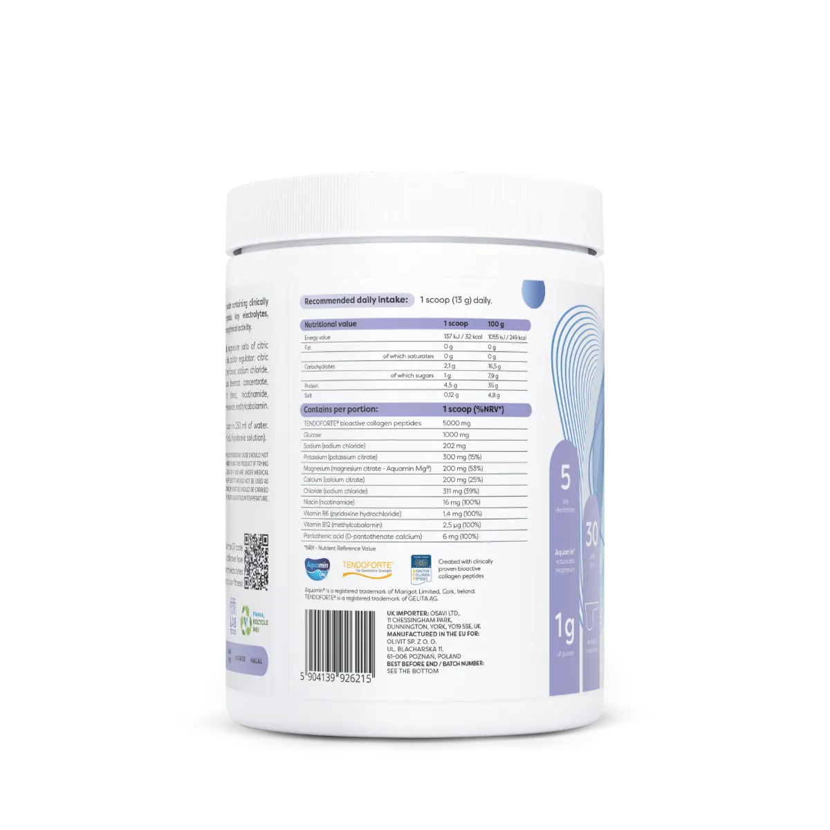 OSAVI Collagen & Electrolytes Vitality and Sport për aktivitet fizik