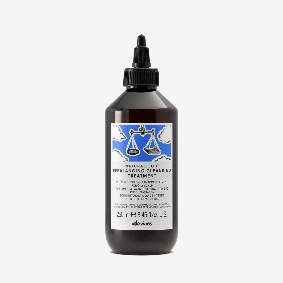 Davines Naturaltech Rebalancing Cleansing Treatment për skalp me yndyrë të tepërt dhe nevojë për balancim më të thellë dhe rutinë të synuar sipas tipit të flokut ose skalpit