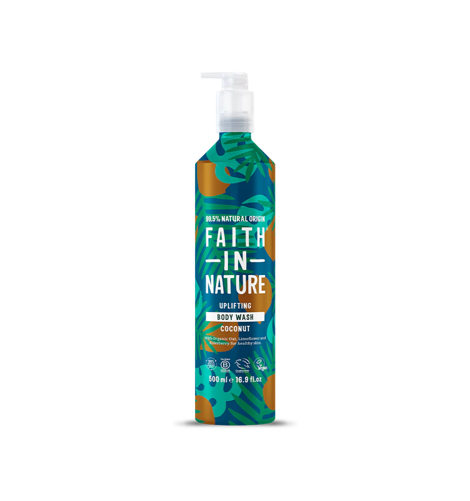 Faith in Nature Coconut Body Wash – Aluminium, xhel dushi Coconut