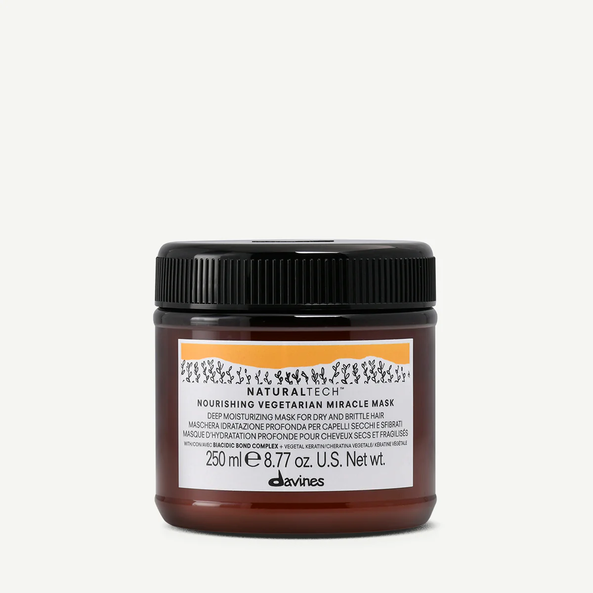 Davines Naturaltech Nourishing Vegetarian Miracle Mask për flokë të thatë, të brishtë ose të dëmtuar dhe rutinë të synuar sipas tipit të flokut ose skalpit