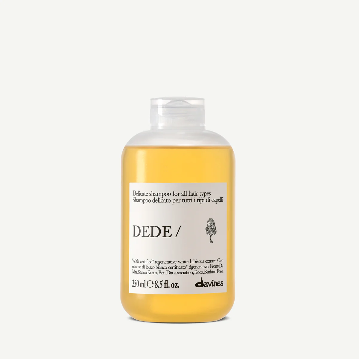 Davines DEDE Shampoo për flokë normalë ose delikatë që lahen shpesh dhe rutinë të synuar sipas tipit të flokut ose skalpit.