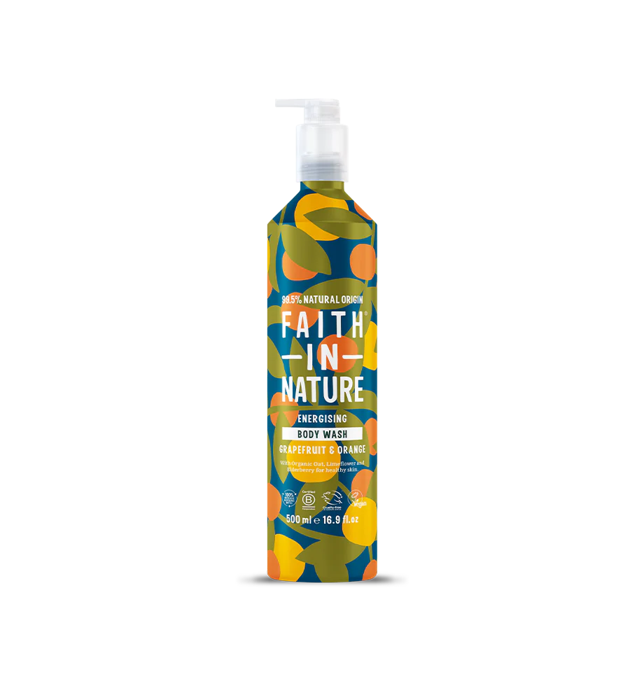 Faith in Nature Grapefruit & Orange Body Wash – Aluminium, xhel dushi Grapefruit & Orange