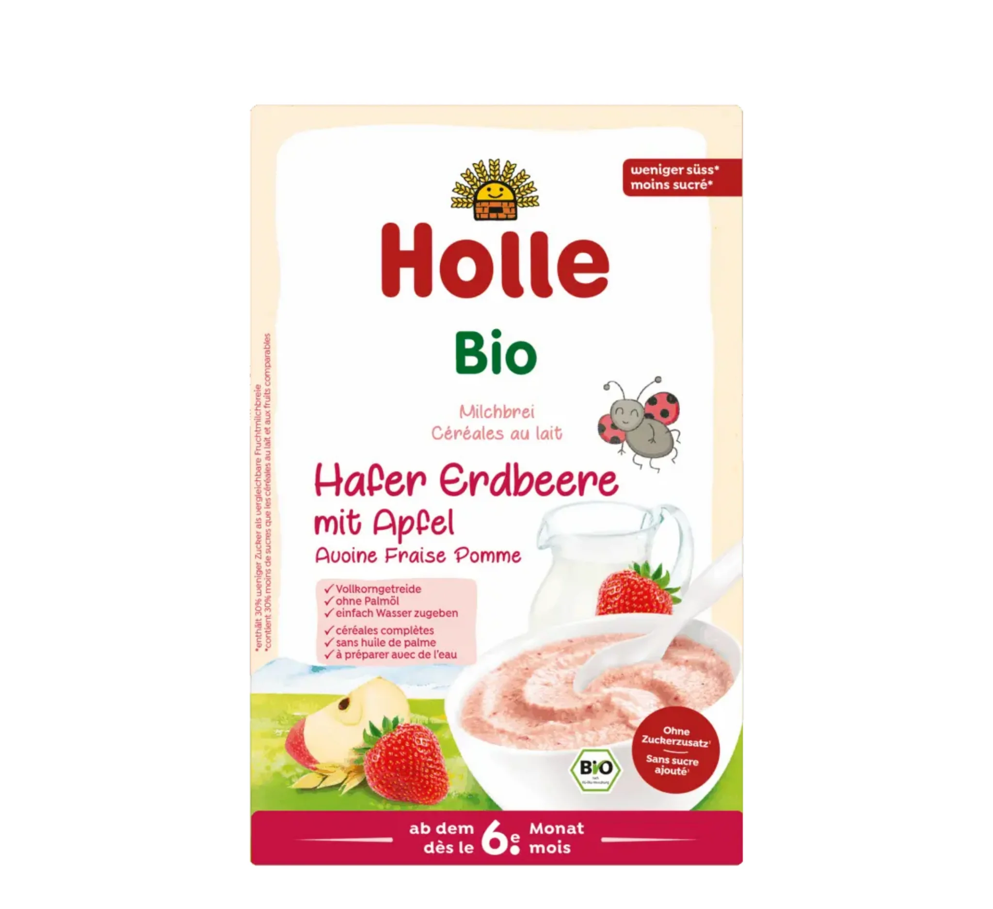 Holle Organic Oat Strawberry & Apple Porridge, drithëra Holle, ushqim organik për bebe, Oat Strawberry dhe Apple, Gaia Pharma