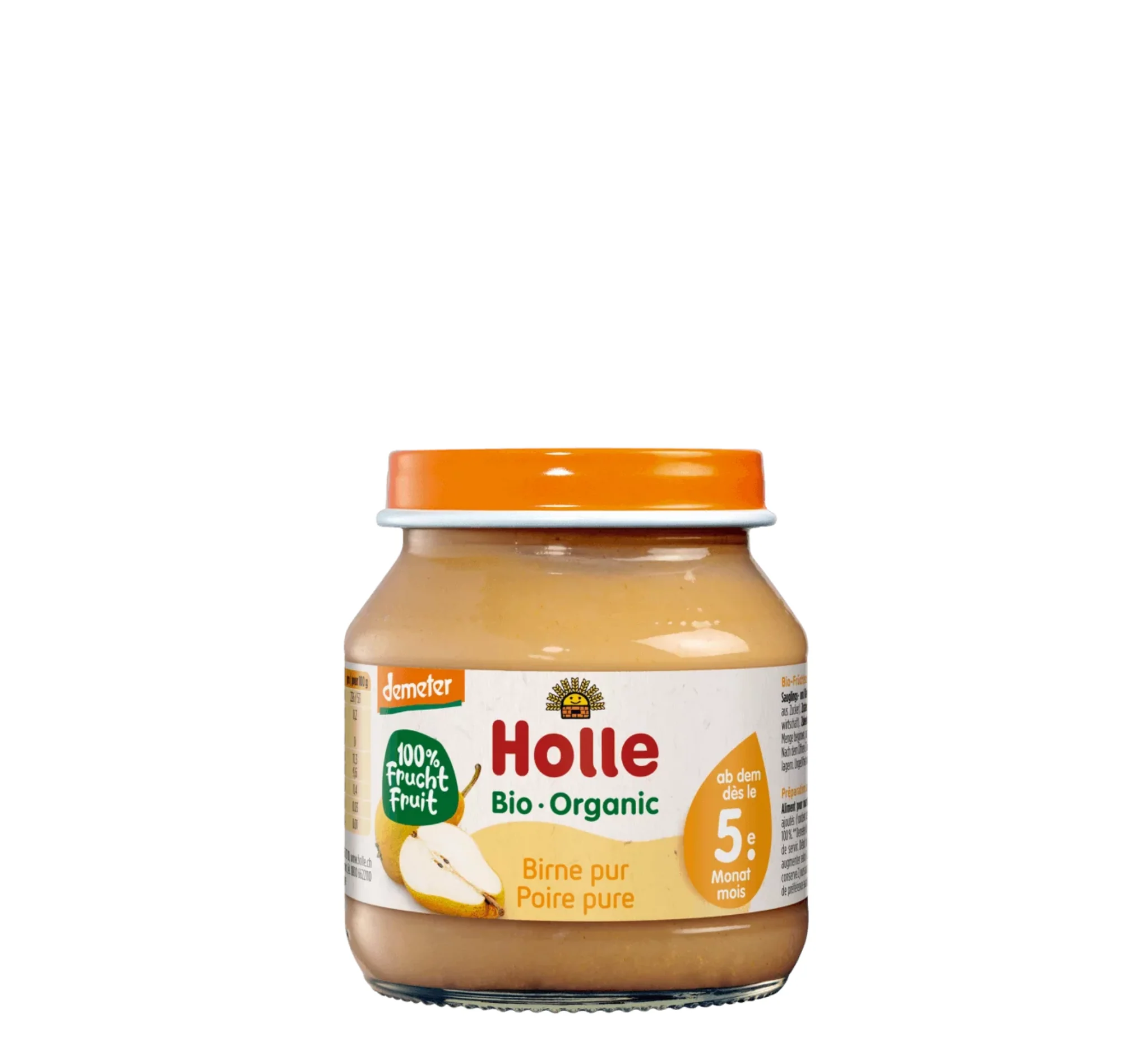Holle Pear Puree, pure frutash Holle, dardhë, kavanoz për bebe, Gaia Pharma