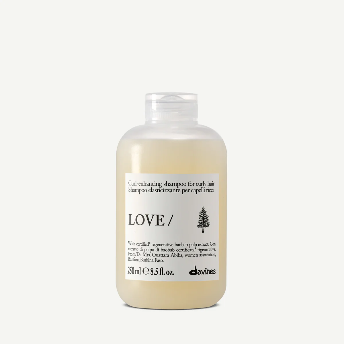 Davines LOVE CURL Shampoo për flokë kaçurrelë ose me onde që kërkojnë hidratim dhe elasticitet dhe rutinë të synuar sipas tipit të flokut ose skalpit