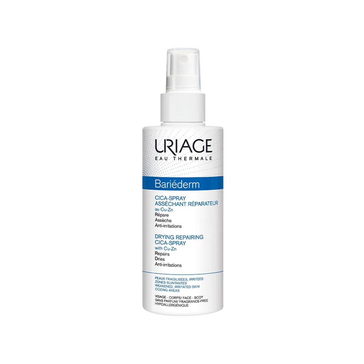 Uriage Bariéderm-Cica Drying Repairing Cica-Spray spray tharës dhe riparues për zona të irrituara