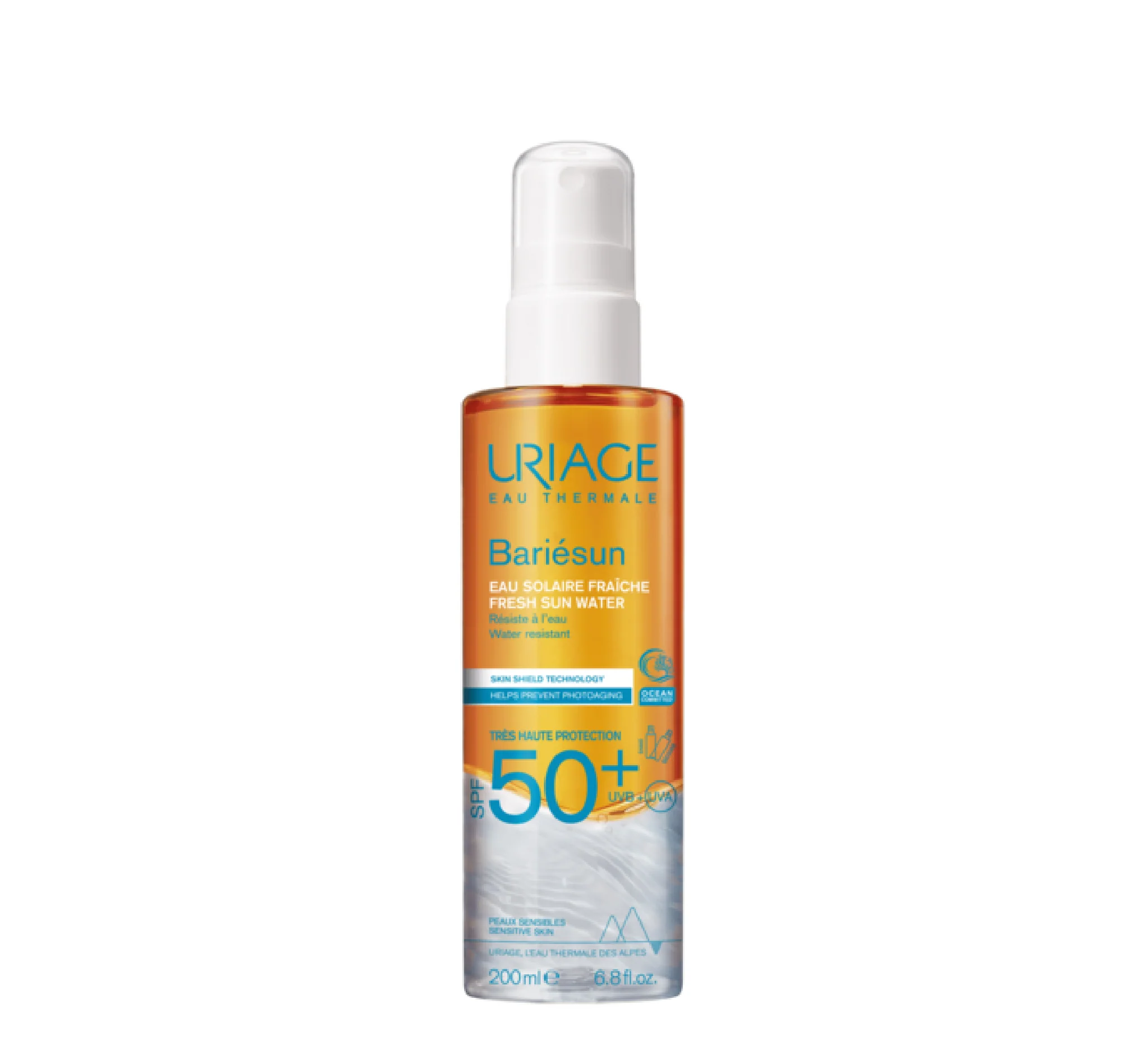 Uriage Bariésun Fresh Sun Water SPF50+ ujë diellor për fytyrë trup dhe flokë