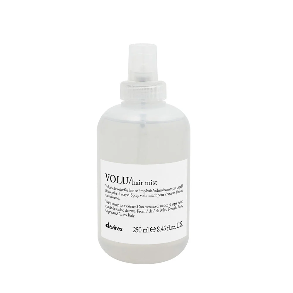 Davines VOLU Hair Mist për flokë të hollë ose pa trup që kërkojnë volum pas larjes dhe rutinë të synuar sipas tipit të flokut ose skalpit
