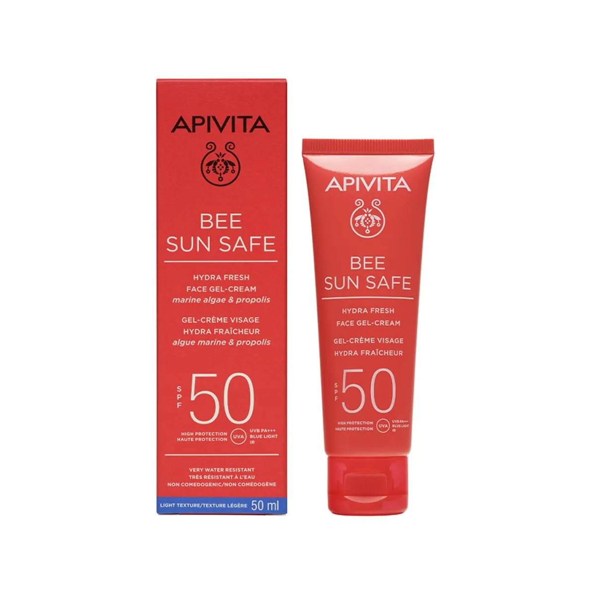 Apivita Bee Sun Safe Hydra Fresh Face Gel-Cream SPF50 gel-krem diellor i lehtë për fytyrën