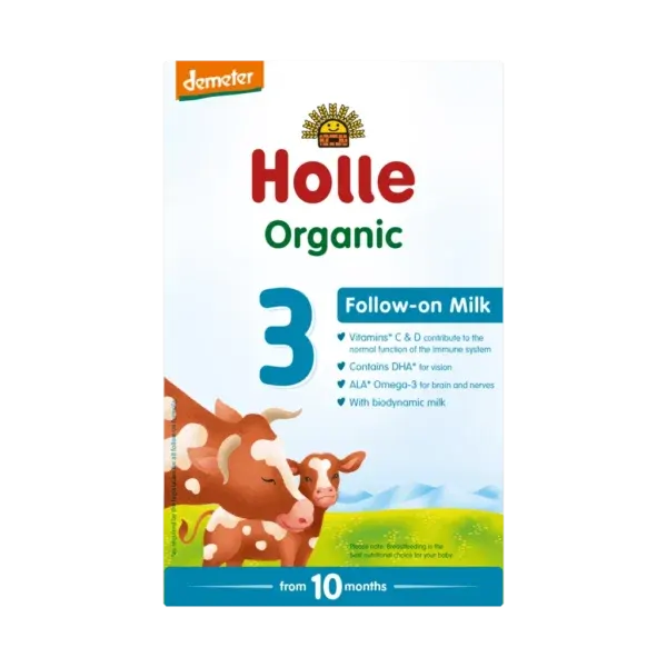Holle Organic Cow Milk Follow-on Formula Stage 3, formulë me qumësht lope, qumësht formulë nga 10 muaj, Holle formulë organike, Gaia Pharma