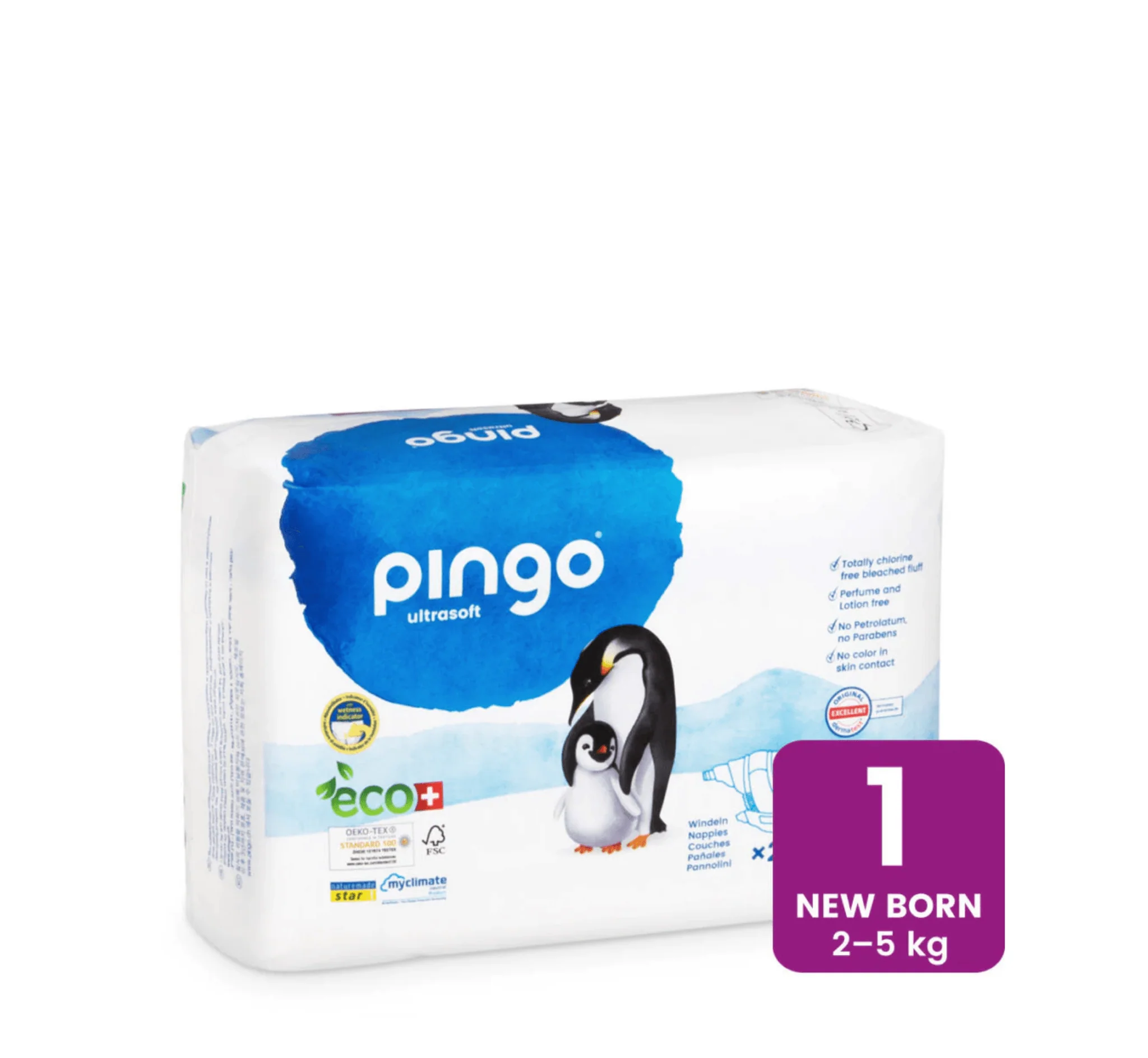 Pingo Newborn Size 1 Diapers, pelena Pingo size 1, pelena për 2–5 kg, pelena eco për bebe, Gaia Pharma
