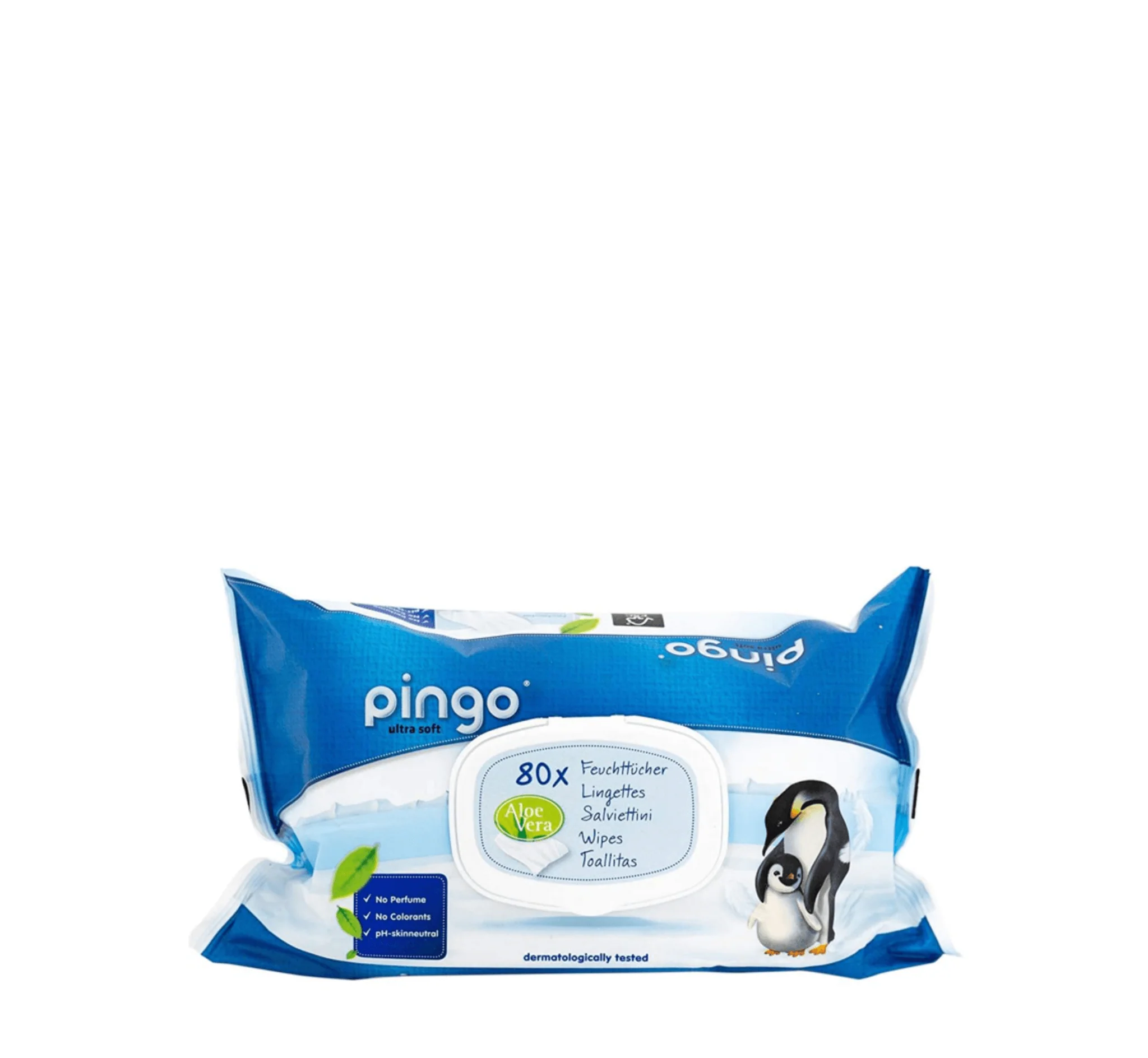 Pingo Ultra Soft Wet Wipes, peceta të lagura Pingo, peceta për bebe, aloe vera dhe kamomil, Gaia Pharma