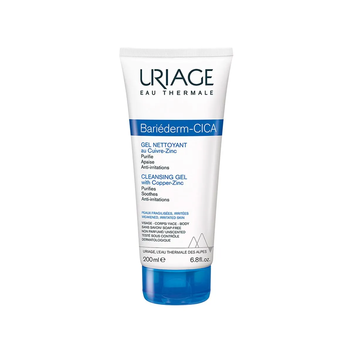 Uriage Bariéderm-Cica Cleansing Gel with Copper-Zinc xhel larës qetësues për lëkurë të irrituar Uriage