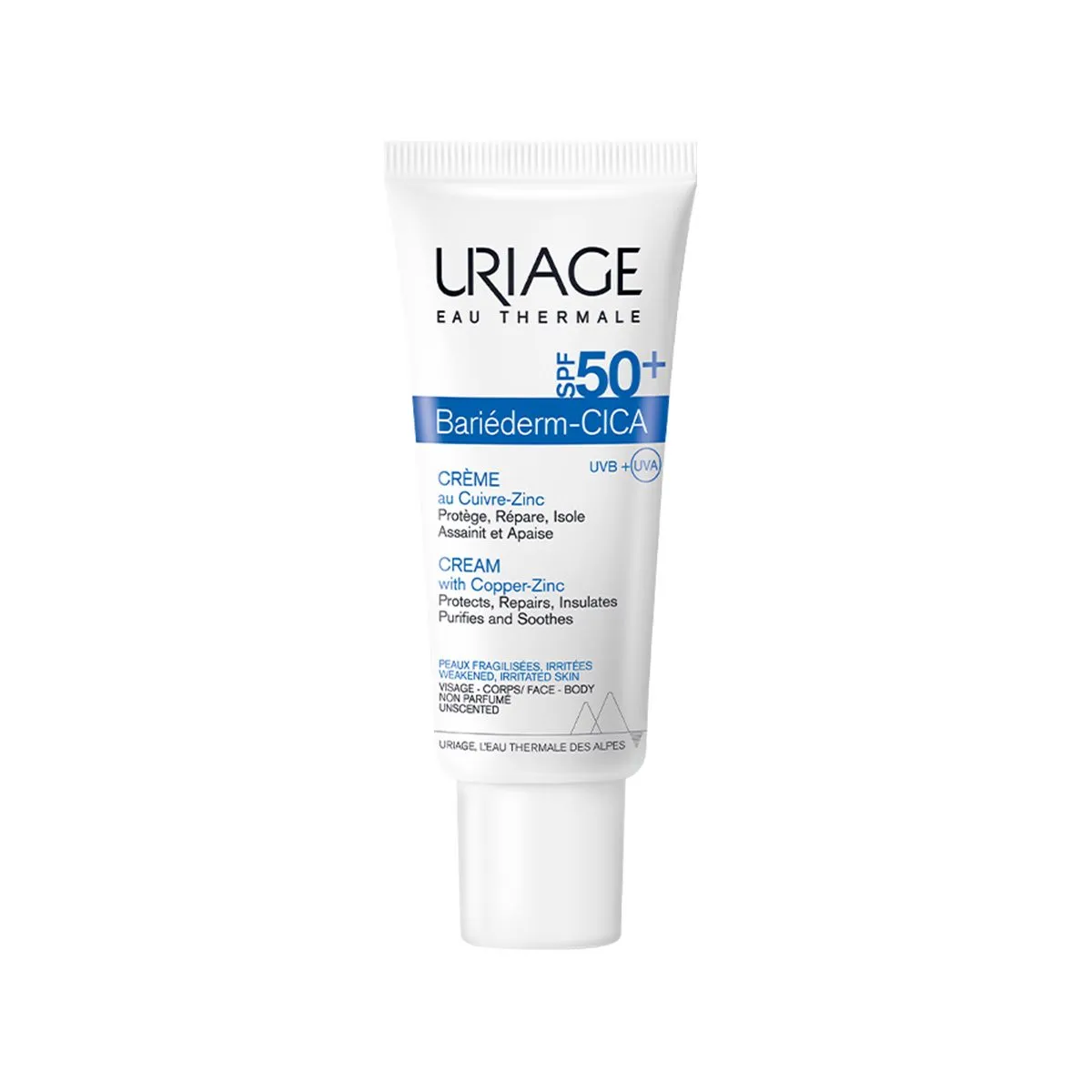 Uriage Bariéderm-Cica Cream with Copper-Zinc SPF50+ krem cica riparues me mbrojtje SPF50+ Uriage