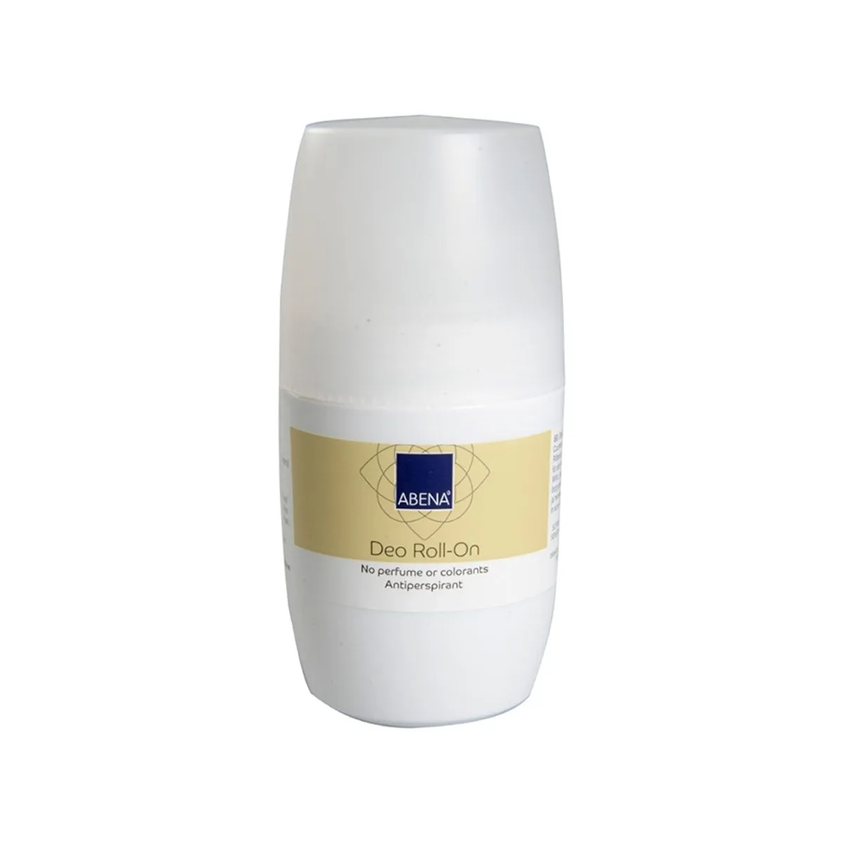 ABENA Deo Roll-On në format 50 ml, antiperspirant pa parfum për kontrollin e djersitjes dhe aromës së trupit.