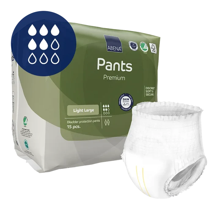 ABENA Pants Light Large, paketim me 15 mbathje absorbuese pull-on për inkontinencë të lehtë.