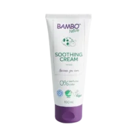 Bambo Nature Soothing Cream në tub 100 ml, krem barrierë pa parfum për zonën e pelenës dhe lëkurën e thatë.