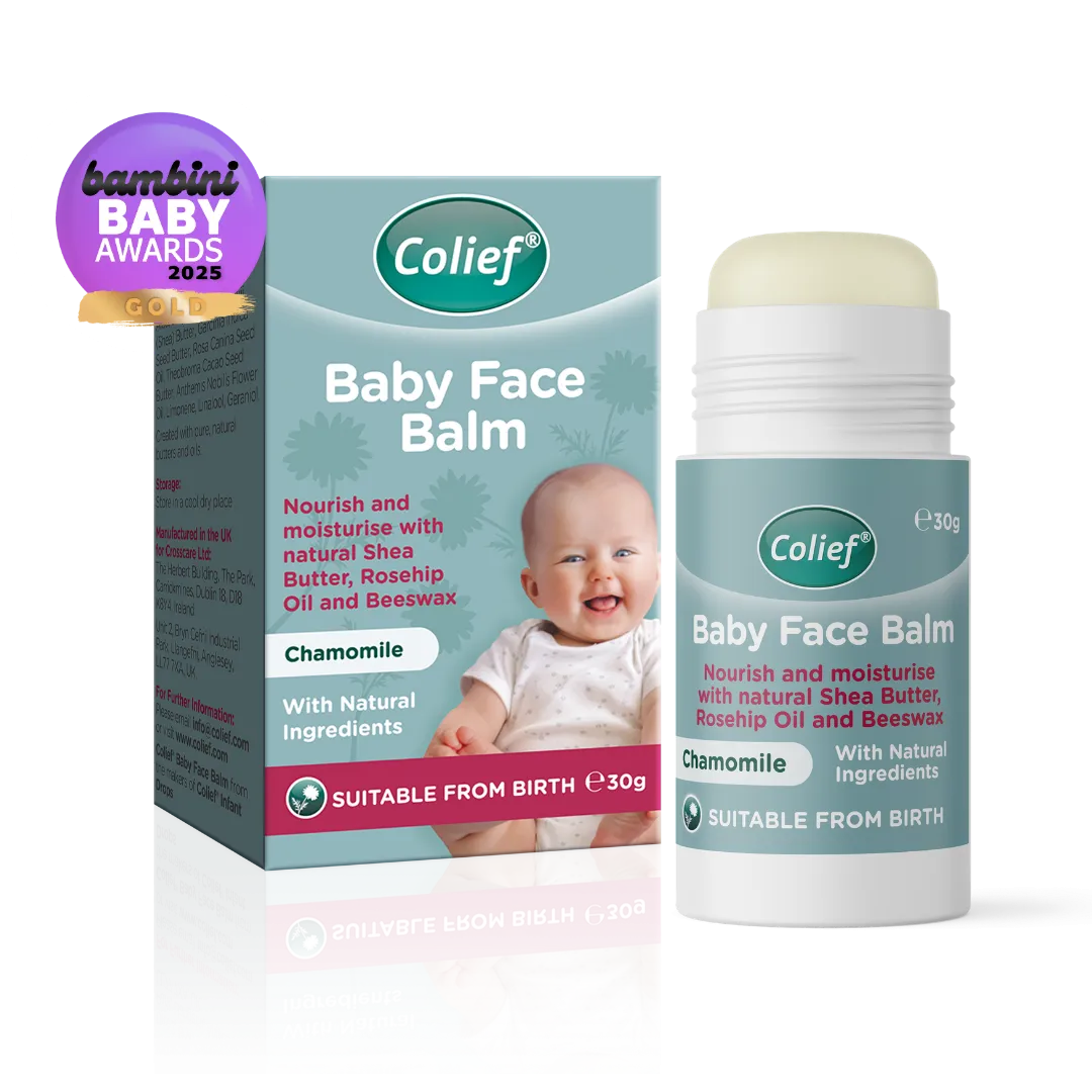 Colief Baby Face Balm me shea butter, rosehip, vaj kokosi dhe kamomil për lëkurën e thatë dhe të ndjeshme të bebes.