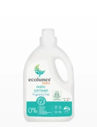 Ecolunes Baby Fabric Softener në shishe 1 L, zbutës pa parfum me agjentë zbutës me origjinë bimore për rrobat e bebeve.