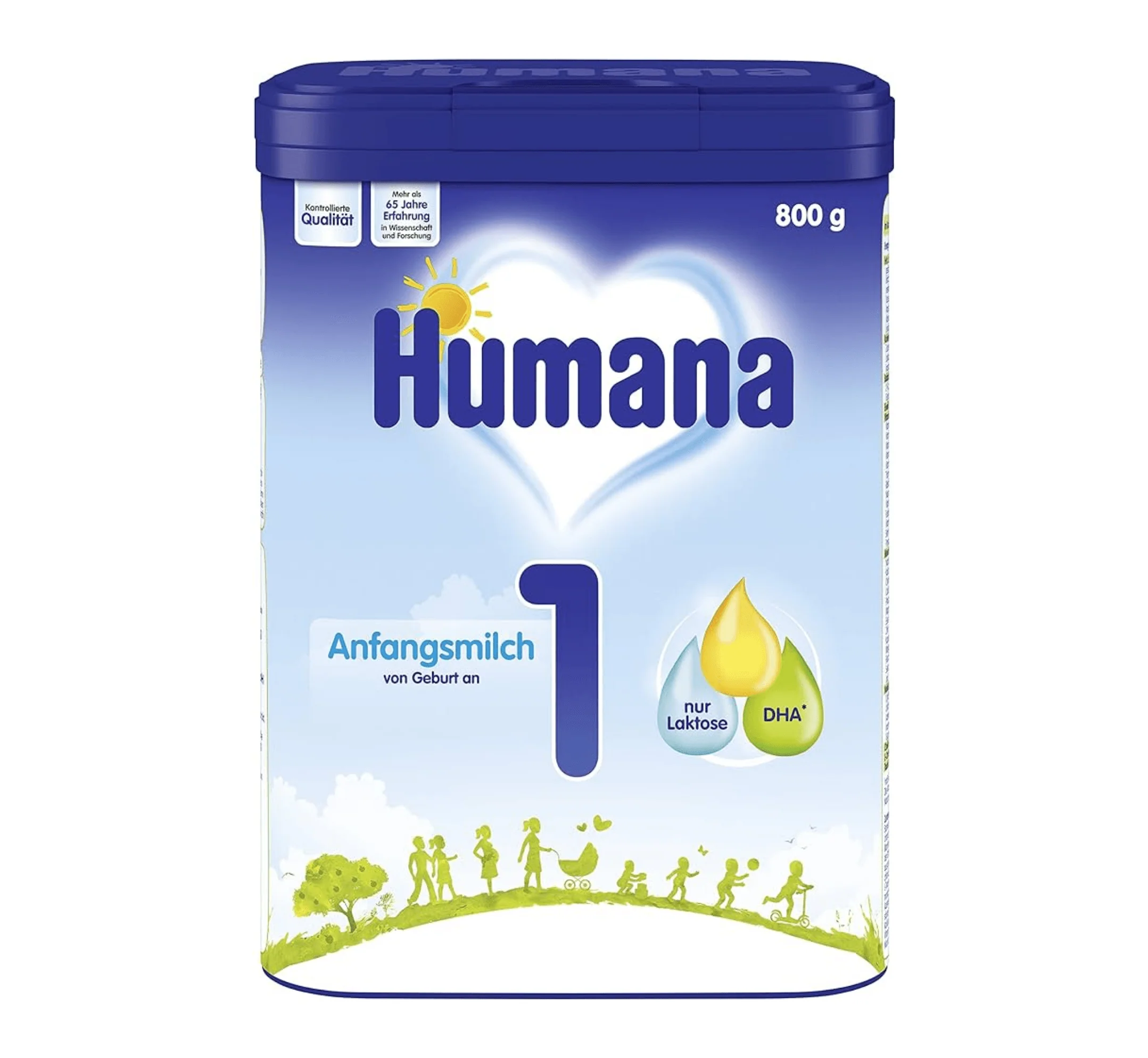 Humana 1, qumësht formulë në pluhur nga lindja me DHA, GOS dhe nukleotide për foshnja.