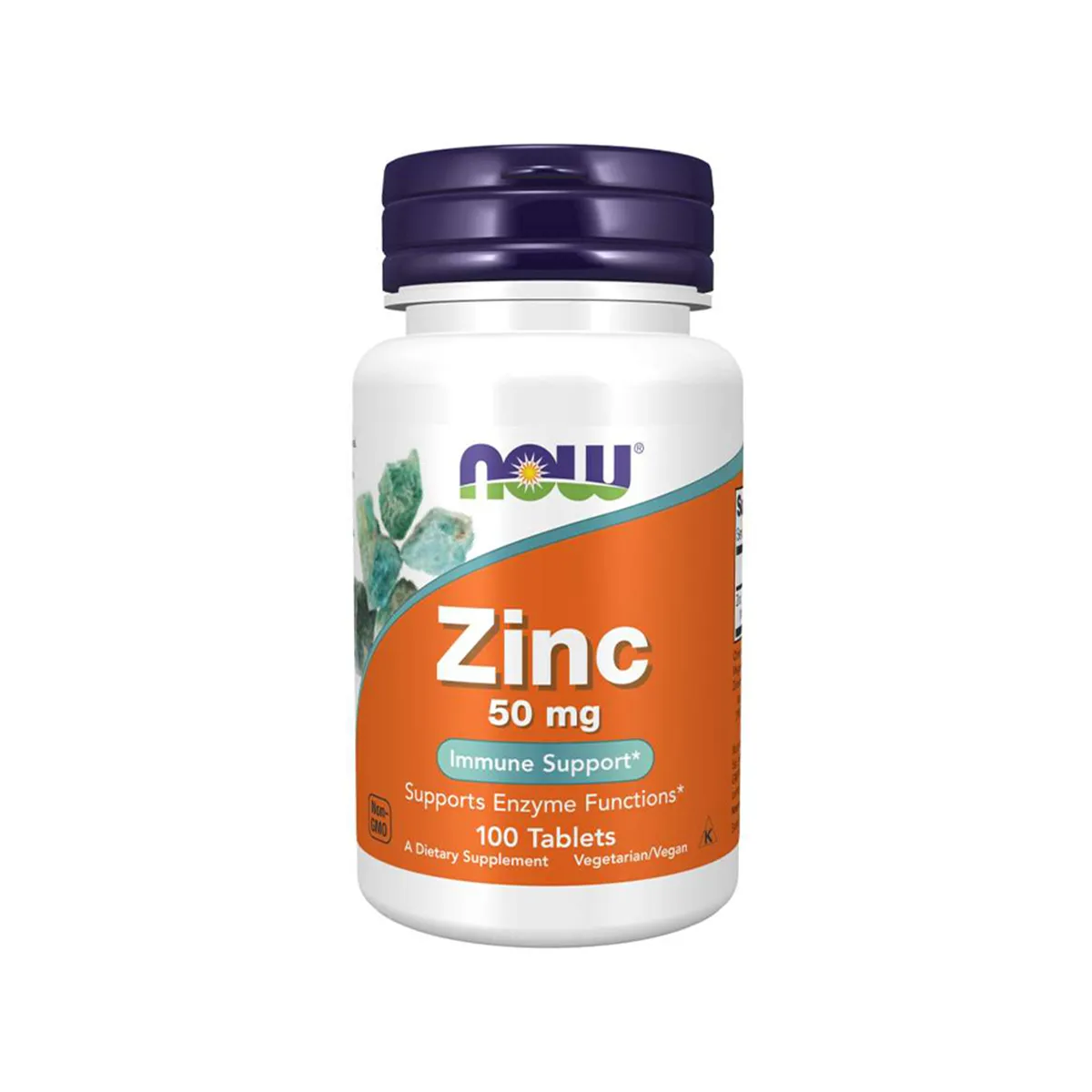 Shishe NOW Foods Zinc 50 mg me 100 tableta zink glukonat për funksionin normal të imunitetit, lëkurës dhe mbrojtjes antioksiduese.