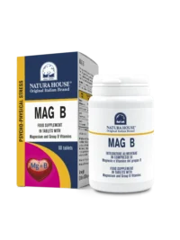 Natura House Mag B, kuti me 60 tableta me magnez dhe vitaminat B1, B3 e B6 për energjinë dhe funksionimin normal të sistemit nervor.