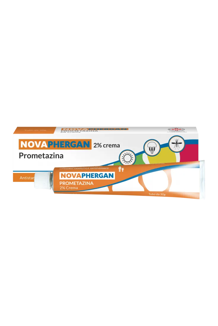 Novaphergan 2% krem 30 g me prometazinë për pickime insektesh dhe eritemë solare