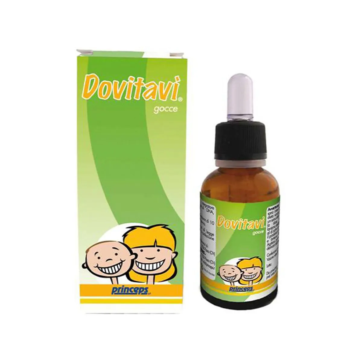Princeps Dovitavi në pika me DHA, luteinë dhe vitaminë D3 për fëmijë.