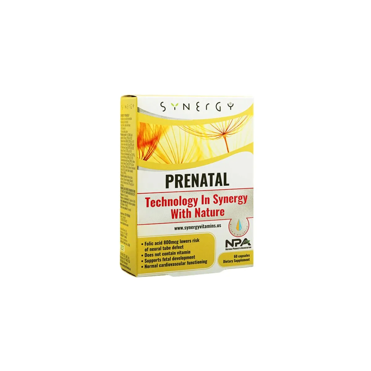 Paketim Synergy Prenatal me 60 kapsula dhe kompleks vitaminash e mineralesh me acid folik, hekur dhe jod për periudhën prenatale.