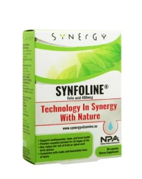 Paketim Synergy Synfoline me 60 kapsula dhe 400 mcg acid folik për mbështetje para konceptimit dhe gjatë shtatzënisë.