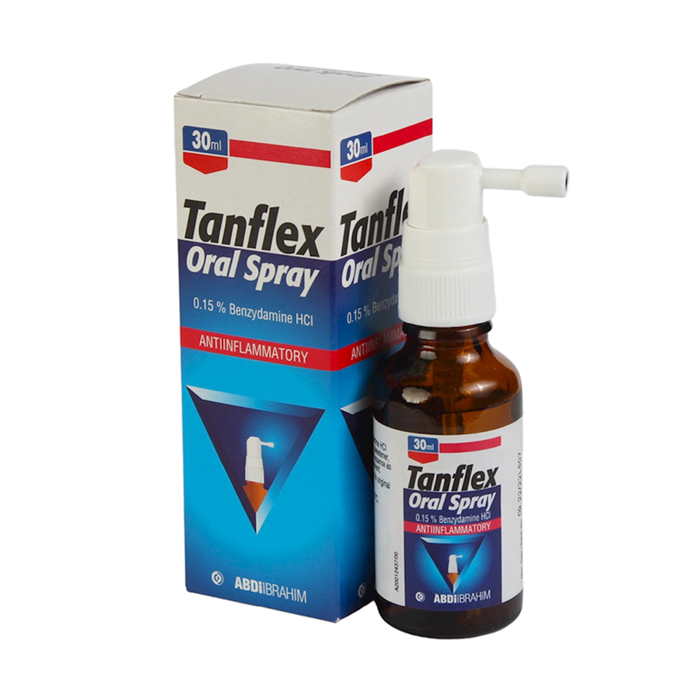 Tanflex Spray me benzidaminë 0.15 përqind për dhimbjen e fytit