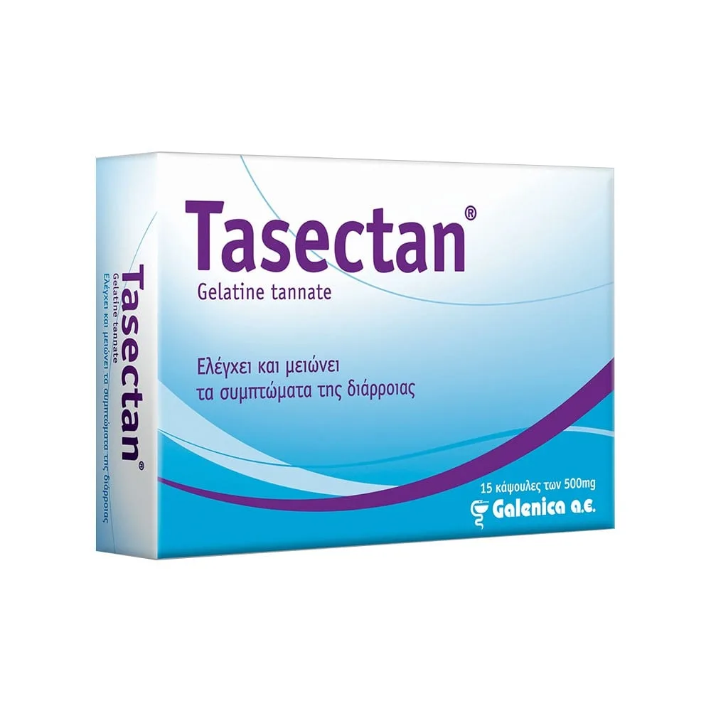 Tasectan 500 mg 15 kapsula me gelatin tannate për diarrenë te të rriturit