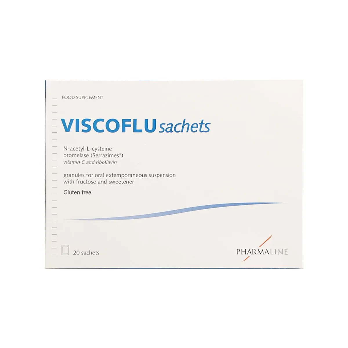 Viscoflu 20 bustina me N-acetil-L-cisteinë Serrazimes vitaminë C dhe riboflavinë