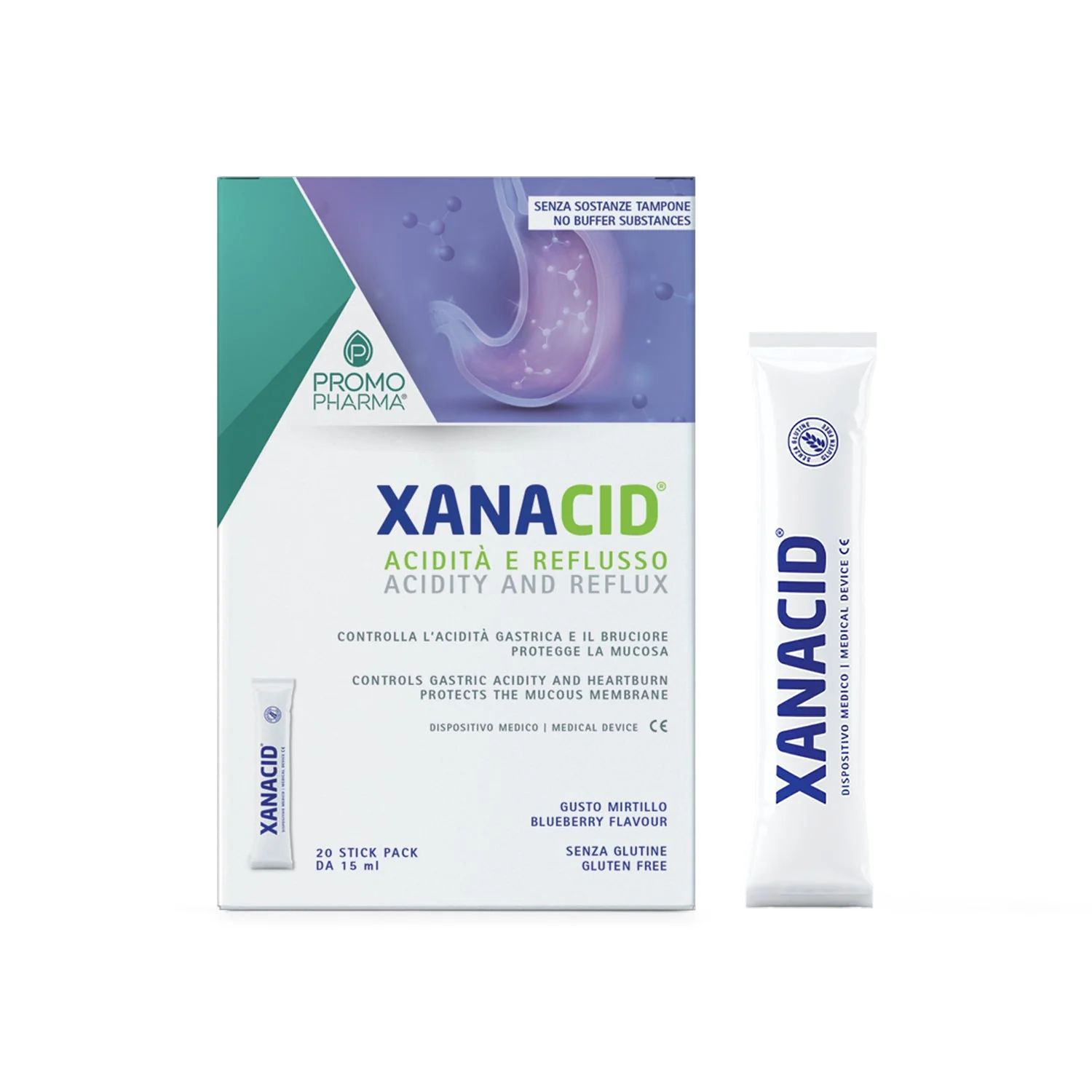 PromoPharma Xanacid 20 stick 15 ml për aciditet dhe refluks