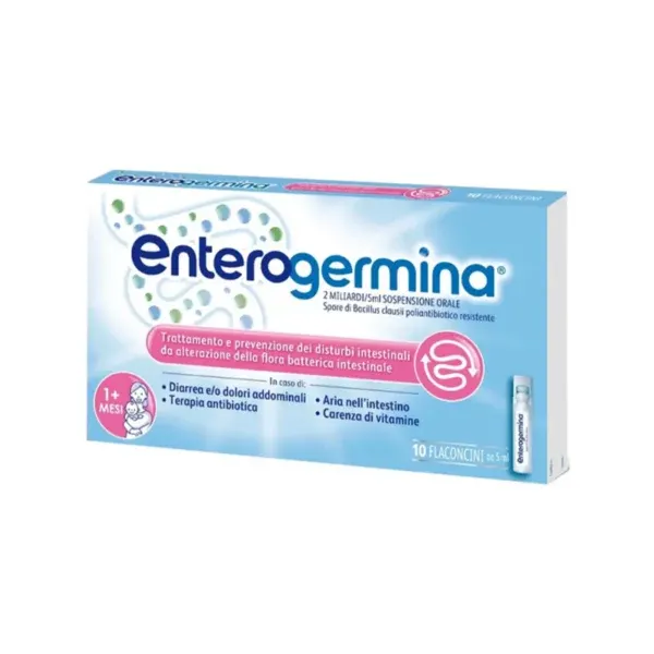 Enterogermina 2 miliardë 5 ml 10 flakonë me Bacillus clausii