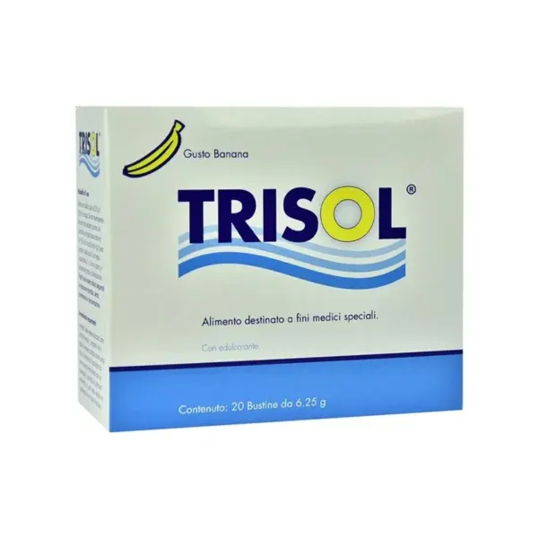 Trisol 20 bustina me glukozë dhe kripëra minerale për rehidratim Banane