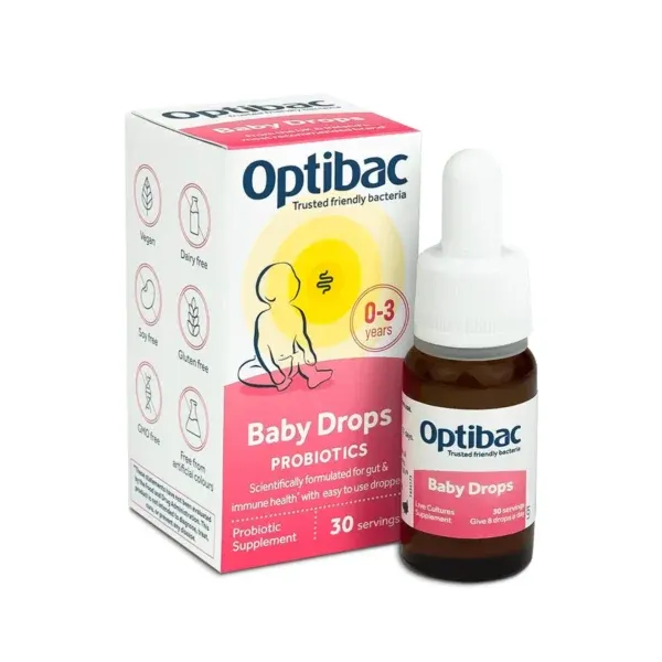 Optibac Baby Drops 10 ml me Bifidobacterium breve M-16V për foshnja
