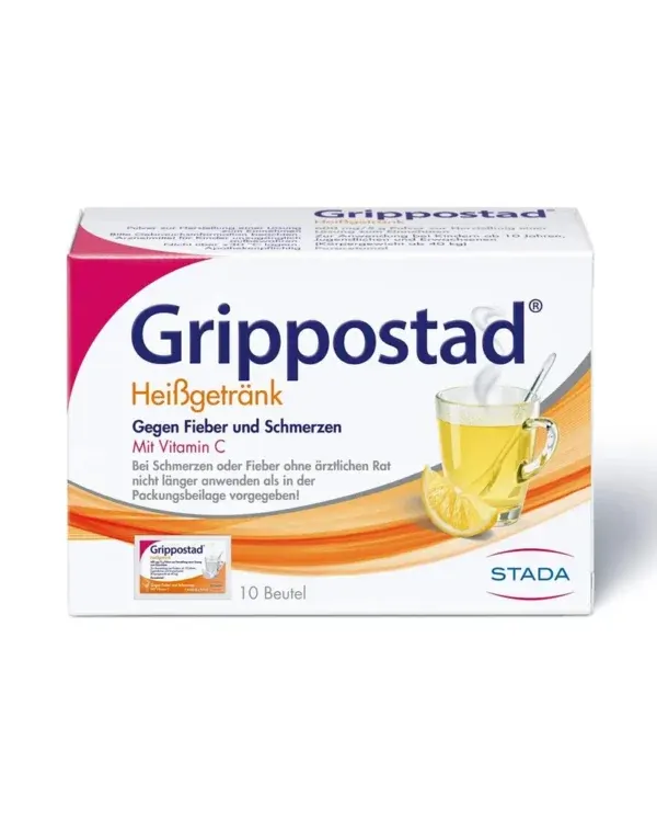 Grippostad Hot Drink 10 bustina me paracetamol 600 mg dhe vitaminë C