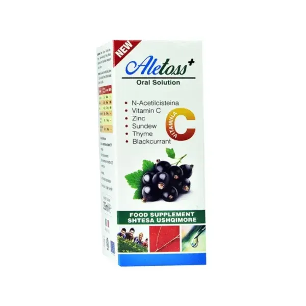 Aletoss shurup 125 ml me N-acetilcisteinë drosera trumzë vitaminë C dhe zink