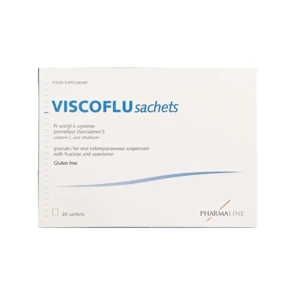 Viscoflu 20 bustina me N-acetil-L-cisteinë Serrazimes vitaminë C dhe riboflavinë