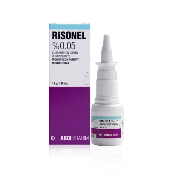 Abdi İbrahim Risonel, spray nazal me 140 doza që siguron 50 mcg mometazon furoat për çdo spërkatje.