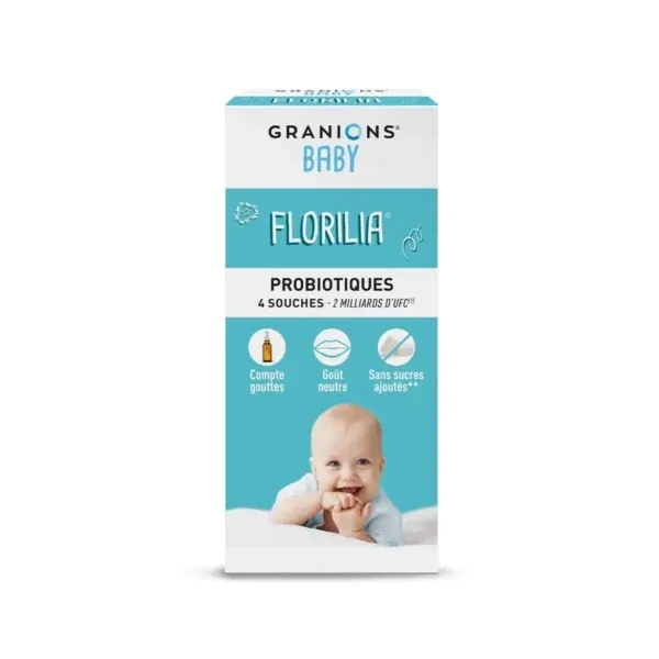 Granions Baby Florilia në pika me katër shtame probiotike për ekuilibrin e florës intestinale te foshnjat dhe fëmijët.