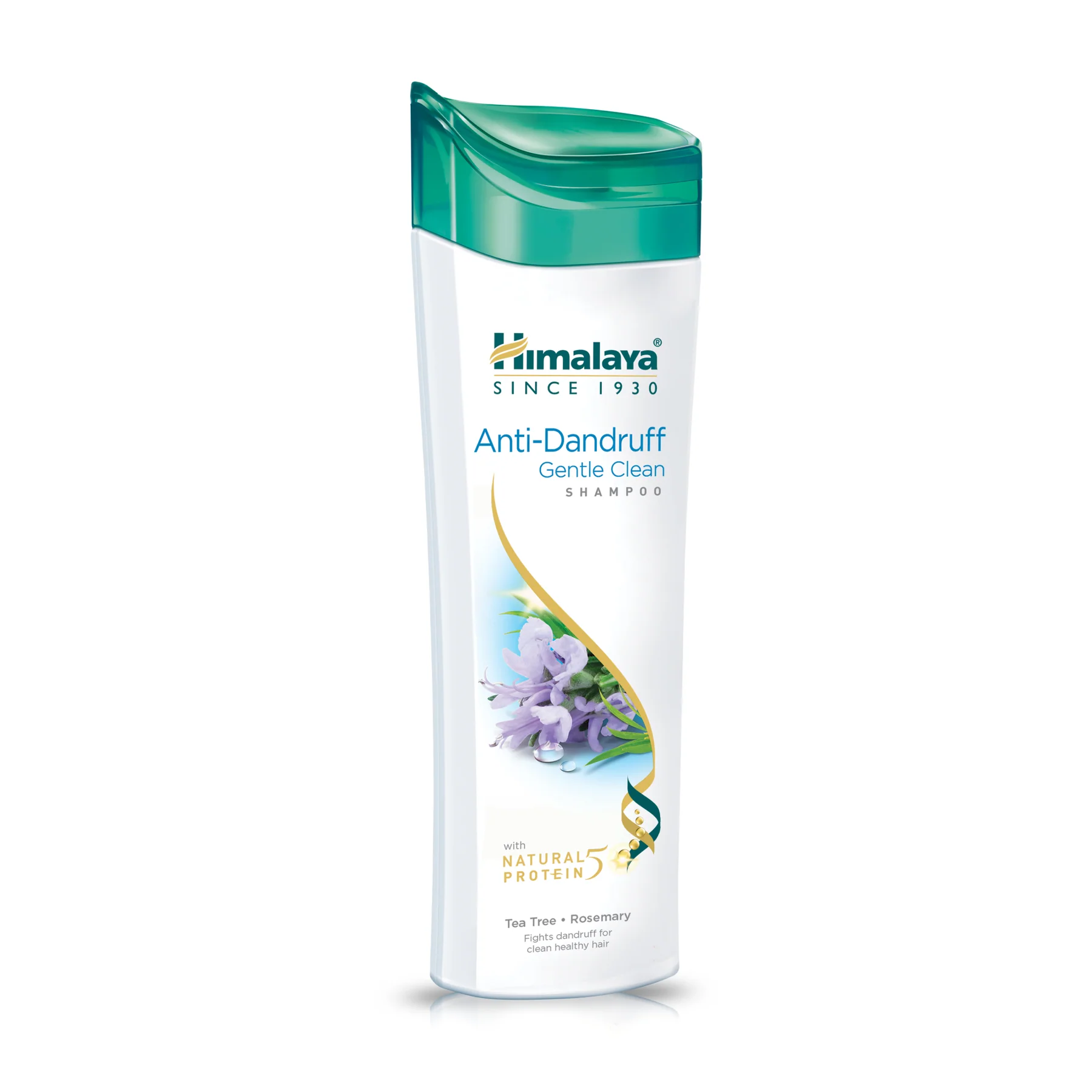 Himalaya Anti-Dandruff Shampoo Gentle Clean 400 ml me Climbazole, Tea Tree dhe Rosemary për zbokth dhe skalp delikat.